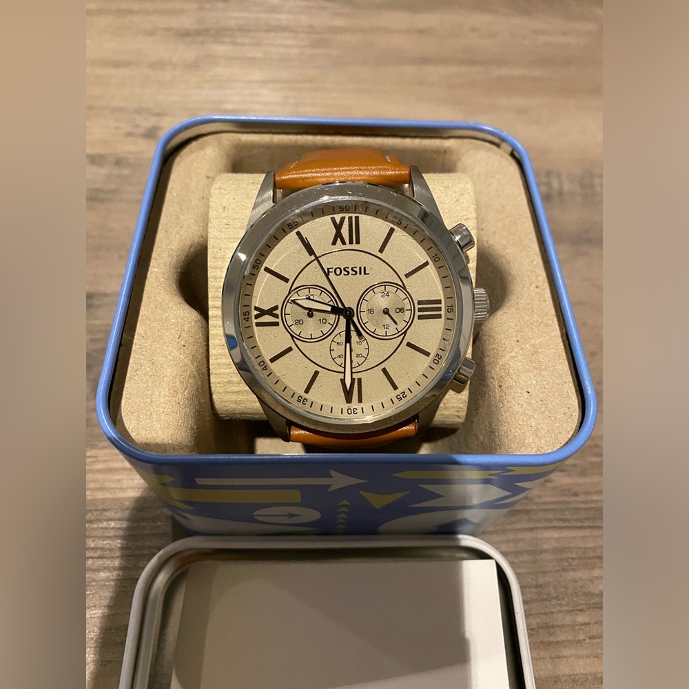 Fossil Flynn Chronography Cognac Leather Watch